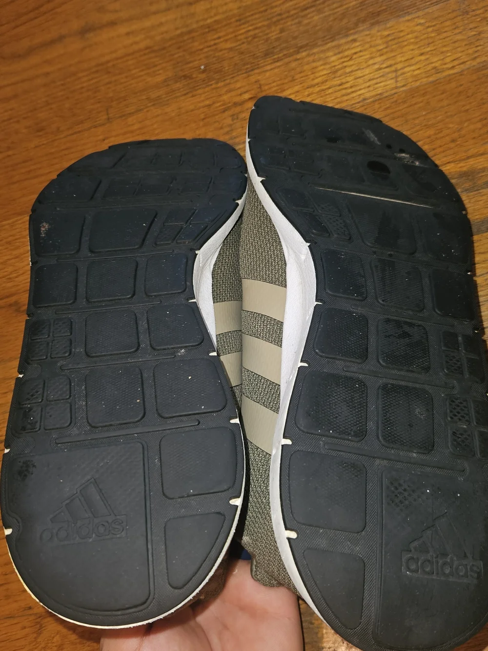 adidas Olive Green Knit Sneakers with White Midsole